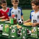 3 x YIPAXEJE 12 Pieces Football Party Favor Bags Candy Bags and Stickers for Children's Birthday Celebrations and Sporting Event Party birthday party supplies, Greener