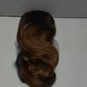 N NAYASA Light Brown Wigs for Women Brown Wig with Bangs 24Ombre Brown Wig with Dark Roots Long Layered Wig Heat Resistant Synthetic Wig Natural Looking Wigs for Daily Party Use