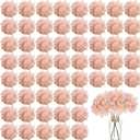 WEISPARK 100PCS Artificial Hydrangea Flowers, Fake Flowers Silk Hydrangea Full Flowers Heads with Stems for Wedding Home Party Shop Baby Shower Decor (Light Pink)