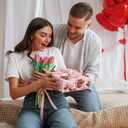 2 x WRAPLULU Valentine's Day Wrapping Paper - 4 Jumbo Sheets, 28 * 40 Inches - Pink Gift Wrap with Cute Highland Cow, Hearts, Bow, Candy and 'XOXO', Perfect for Valentines Couples Girlfriend Boyfriend