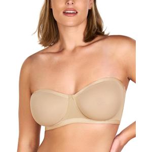 HSIA Strapless Bras for Women, Bella Convertible Minimizer Bandeau Bra Mesh Unlined Underwire Balconette Bras, Natural Nude 40C