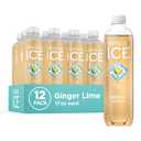 Sparkling Ice, Ginger Lime Sparkling Water, Zero Sugar Flavored Water, with Vitamins and Antioxidants, Low Calorie Beverage, 17 fl oz Bottles (Pack of 12) (EXP 02/11/27)