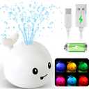 Baby Bath Toys for Kids Ages 1-3, Easter Basket Stuffers for Baby 1 2 3 Year Boy Girl, Whale Bath Toy Sprinkler Light up Bath Toys for Babies 6-12 Months, Toddlers Bathtub Toys Baby Birthday Gifts