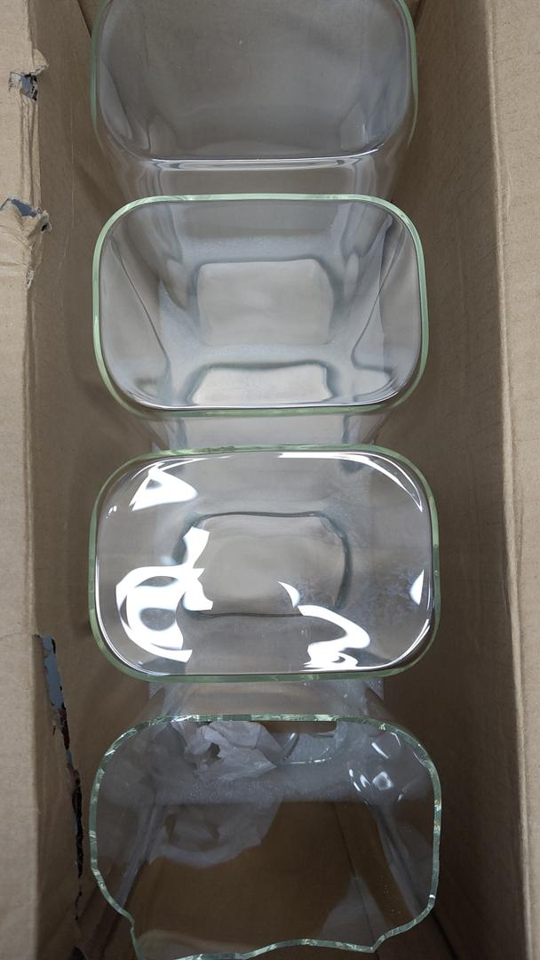 71oz Rectangle Airtight Glass Storage Containers with Bamboo Lids (Set of 4), Square Food Storage Jar, Pantry Organizers for Sugar, Flour, Spaghetti and Coffee beans (‎with Black Label)