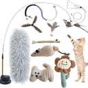 7-in-1 Kitten Toys for Indoor Cats with Washable Adhesive Suction Cup, Hanging Interactive Cat Toys, Silvervine Stick and Sisal Chew Rope Catnip Teething Toy for Bored Kitten (Neutral)