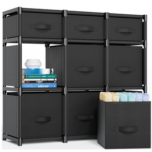 Mavivegue 9 Cube Storage Organizer, Closet Organizers and Storage, Cube Storage Shelf, Easy to Assemble with Storage Drawers, DIY Closet Cube Organizer for Living Room, Bedroom, Dorm RoomBlack