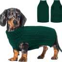 AOFITEE Small Christmas Dog Sweater, Dog Sweaters for Small Dogs Boy, Warm Sweater for Dogs, Pet Knitwear with Harness Hole for Fall Winter, Stretchy Pullover for Yorki, Chihuahua, Maltipoo, Green S