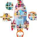 Taladad for Toniebox 2/1 Tonie Shelf Wall Mounted Set of 4,Tonies Figures Tonies Storage,Magnetic Wooden Floating Shelves Compatible with Tonie Box Player Character for Children Room
