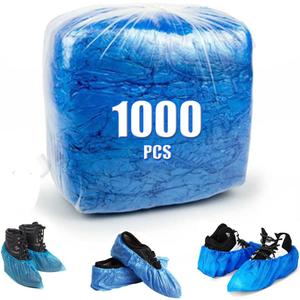 Shoe Covers Disposable 1000 PCS (500 Pairs) Reusable Boot Covers Waterproof, Durable for Real Estate, Travel, Construction, Workplace, Medical, Rain, Floor, One Size Fits Most, Hygienic Carpet Blue