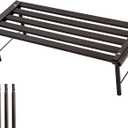 Metal Plant Stand, Rust-proof Aluminum Flower Pot Stand, Heavy Duty Planter Display Shelving for Patio Balcony Garden Living Room Decorative (Ebony, 23.6 Inch)