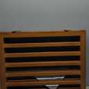 Freestanding Pet Gate Foldable 4 Panel Dog Gate Walnut Dog Gates for Stair Doorways House Indoor (2 Support Feet Included)