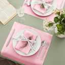 VACVELT 24 Pack Blush Pink Satin Napkins 12x12 Inch Wedding Napkins, Scalloped Elegant Dinner Napkins Square Table Napkins Decor, Silky Satin Cloth Napkins for Restaurant Banquet Graduation Party