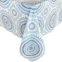 Newbridge 60 x 120 Inch Rectangle Fabric Tablecloth, Blue Circle Stitch, Indoor Outdoor No Iron Soil Resistant Dining Room, Party and Banquet Table Cover, Blue Modern Boho Chic Print