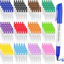 Fuutreo 240 Pcs Permanent Markers Colored Markers Set 12 Colors Fine Point Pens Quick Drying Pens Art Supplies Works on Plastic, Wood, Metal, Glass for Doodling, Coloring, Marking