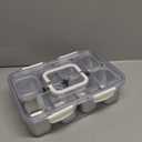 Snackle Box Container with 8 Removable Stainless Steel Compartments Divided Snack Tray with Portable Handle for Beach, Road Trip, Picnic, Boat Days, Ball Games, Pool and Parties