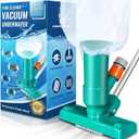 Pool Vacuum for Above Ground Pool with Nylon Mesh Net, Jet Underwater Cleaner & 3 Scrub Brushes, Portable Pool Vacuum Cleaner for Swimming Pool Spa Fountain Pond Hot Tub, Light Green