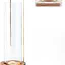 Incense Holder for Sticks, USB Powered Luminous Base, Anti-Ash Flying Incense Burner with 30 Incense Sticks, Detachable Glass Ash Catcher