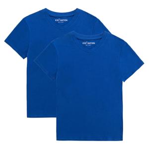 Kid Nation Boys T Shirts Kids Unisex Soft Cotton Tshirts Short Sleeve V Neck Girls Tee Shirts Bright Blue 5-6 Years (Blue)