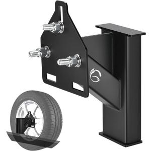 GADFISH Stake Pocket Spare Tire Carrier Mount, 3-Nuts Design Trailer Bracket Heavy Duty Holder, Fits 4 & 5 & 6 Lugs Trailer Wheels on 4",4.5'',4.75'',5'',5.5''and 6''Bolt Patterns, Holds up to 150 Lbs
