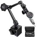 Neoteck 0-0.03"/ 0.0005" Dial Test Indicator with 132lbs(60kg) Max Pull Magnetic Base Stand Test Indicator Set with 3/ 8 inch (9.52mm) Clamping Hole for Machine Set-Up and Narrow Area Measurement-Black