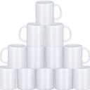 Sublimation Mugs, 12Pcs Coffee Mugs Blank White Ceramic Coffee Mug Set Sublimation Cups 11 oz Christmas Coffee Mug for Hot Chocolate Latte Tea Milk DIY Products