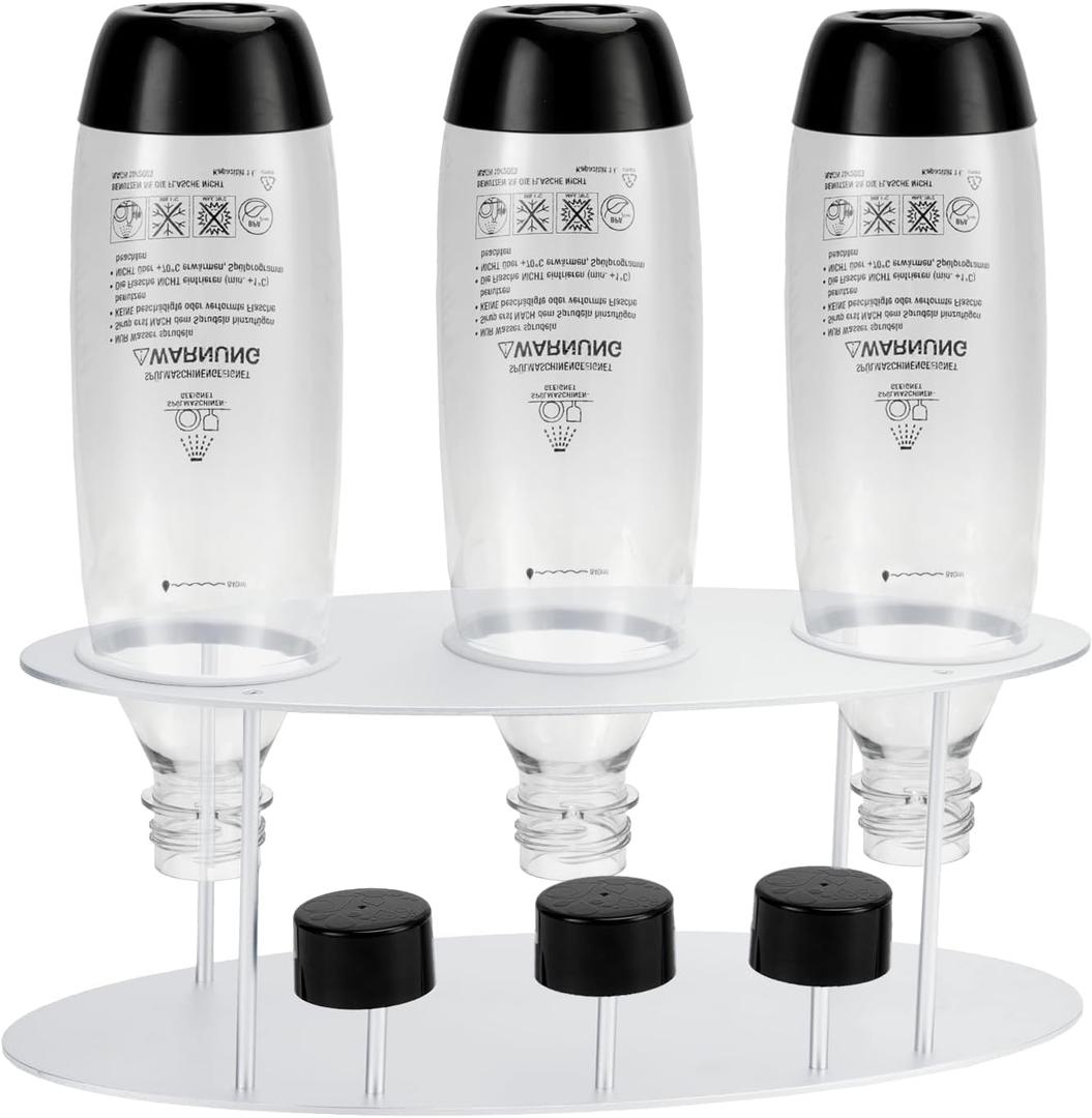 Bottle Drying Rack for Sodastream 1L Slim Bottle & Glass Carafe, Stainless Metal Rack for Kitchen Counter, Organizer Storage Self for Sodastream Bottles