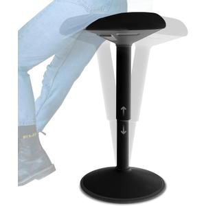 Backerz Standing Desk Stool Chair, Height Adjustable Stool 21-31 inch for Office and Classroom, Swivel Stool, Anti-Slip Bottom Ergonomic Wobble Stool with Rocking Motion, Black