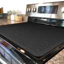 YUHFERA Stove Top Cover for Electric Stove - Silicone Stove Mat for Glass Top, Glass Cooktop Protector for Kitchen,Multi-Functional Oven Covers for Electric Stove (Black,28 x 20)