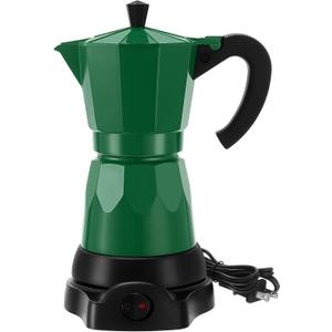 Coffee Pot 6 Cup Electric Espresso Coffee Maker Italian Moka Maker 300ml Portable Aluminum Espresso Machine Cafetera Moka Pot with Detachable Base, Gift for Home Travel(Dark Green)