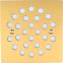 4-1/4 Inch Screw-in Square Floor Drain Cover Replacement Shower Grates with Screws (Brushed Golden)