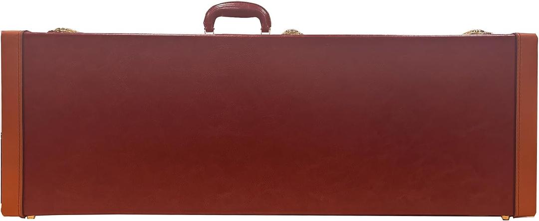 Lykos 39" Upgraded High Grade Electric Guitar Square Hard Case Tweed Fits Fender Stratocaster/Telecaster and other Standard Electric Guitars Hard Shell Protective Carrying Case (Wine Red), 41.34 X 14.37 X 4.53 Inches