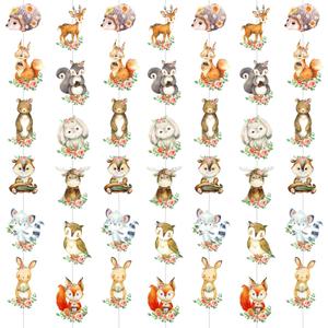 2 x Woodland Animal Hanging Garlands 8Pcs Woodland Creatures Theme Hanging Decorations Forest Animals Cutout Ceiling Wall Decor for Woodland Baby Shower Decorations Birthday Party Supplies