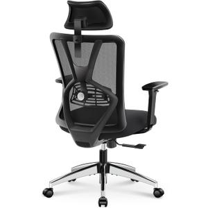 Ticova Ergonomic Office Chair - High Back Desk Chair with Adjustable Lumbar Support & 3D Armrest - 130Reclining & Rocking Mesh ComputerChair with Thick Seat Cushion & Rotatable Headrest