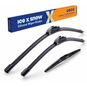 ICEXSNOW Silicone Windshield Wiper Blades Replacement for 2018 2019 2020 2021 2022 2023 2024 Jeep Wrangler (Pack of 3) Automotive Replacement Windshield Wiper Blades,16"+16"+12"(B)