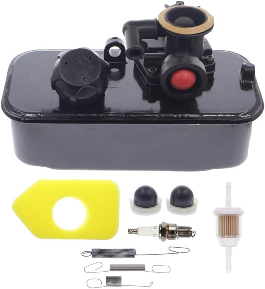 Cnfaner Carburetor & Fuel Tank 494406 499809 498809A for 96900 98900 & 9B900 thru 9H999 with 790849 699056 Governor Spring Air Filter - Universal Fit Lawn Mower Fuel Tank Replacement Part