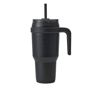 REDUCE 40 oz Stainless Steel Tumbler with Handle - Dual-Wall Vacuum Insulated Travel Mug, Sweat-Proof Lid & Reusable Straw - Keeps Drinks Cold for 24 Hrs, Fits Cupholders, Dishwasher Safe - Phantom Black