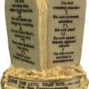 The Ten Commandments Tabletop Decor Stone Replica Statue with Scripture - 4.2 Inches Tall The 10 Commandments Decor for Home or Office.