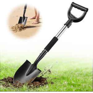 Garden Shovels for Digging, 31 Inch Small Shovel, Heavy Duty Metal Digging Shovel with D-Handle Grip, Short Kids Shovels for Digging, Mini Spade Shovel for Gardening, Camping, Beach, Car, Snow Removal