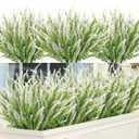 Ouddy Decor 12 Bundles Artificial Lavender Fake Flowers Faux Plastic Plants for Home Wedding Kitchen Garden Patio Window Box Office Table Centerpieces Indoor Outdoor Decor, White