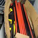 WILLBOND 20 Pcs Heavy Duty Broom Outdoor Indoor Commercial Angle Brooms Bulk for Courtyard Garage Lobby Mall Market Floor Home Kitchen Room Office Pet Hair Rubbish 54 Inch(Red, Yellow)