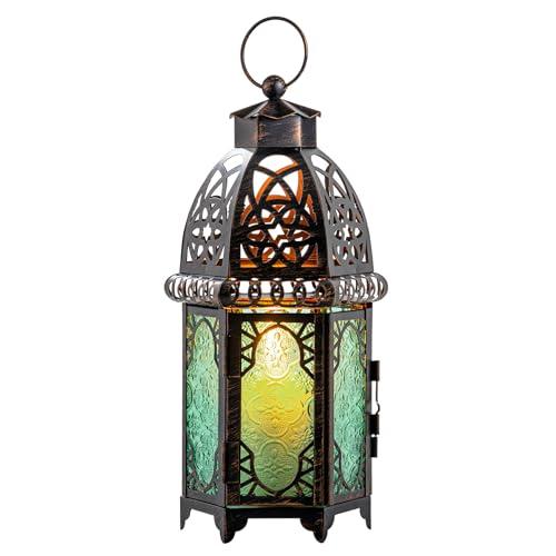 DECORKEY Ramadan Decorations, Vintage Candle Lantern Decorative Indoor&Outdoor, 14.7'' Moroccan Hanging&Tabletop Lantern with 6 Colors Glass, Metal Decor for Home Front Porch Patio Decor (Extra Large, Colorful) DECORKEY Ramadan Decorations, Vintage Candle Lantern Decorative Indoor&Outdoor, 14.7'' Moroccan Hanging&Tabletop Lantern with 6 Colors Glass, Metal Decor for Home Front Porch Patio Decor (Extra Large, Colorful)