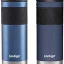 Contigo SNAPSEAL Insulated Stainless Steel Travel Mug with Grip 20oz. Blue Corn Transparent Satin & Midnight Berry