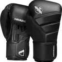 Hayabusa T3 Boxing Gloves for Men and Women Wrist and Knuckle Protection, Dual-X Hook and Loop Closure, Splinted Wrist Support, 5 Layer Foam Knuckle Padding (18oz, Black)
