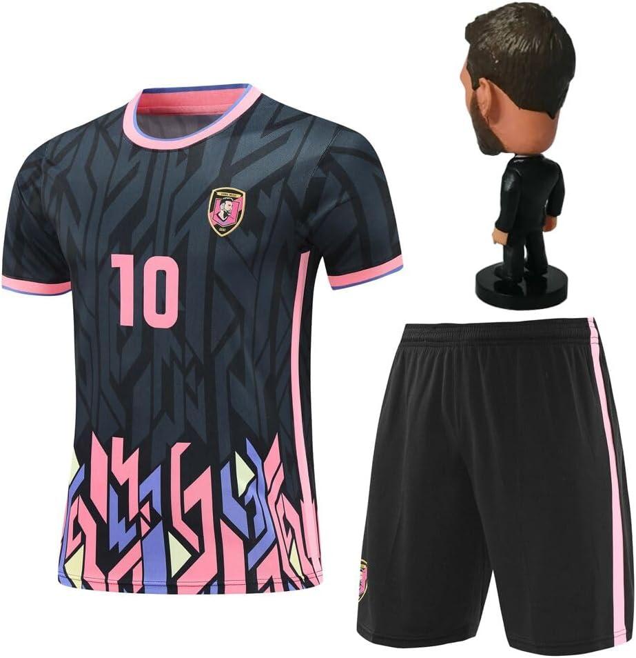 RIKPR Soccer Jersey for Boys Girls Youth Size Uniform Kids Football Shirt birthday present (black, 7-8years/ size22)