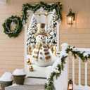 Nuxovilar Christmas Door Cover Banners for Front Door Decorations Festive Gilded Snowman Winter Holiday Decor for Home Indoor Outdoor 35"x71" (CC00513)