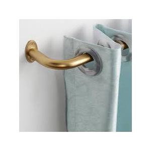 Room Darking Curtain Rod, 2853 Inch Adjustable Window Curtain Rods Wrap Around 1inch Diameter Single Splicing Curtain Rod, Warm Gold