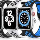 Lerobo 3 Pack Sport Bands Compatible with Apple Watch Band 44mm 46mm 45mm 42mm 49mm Men Women,Soft Silicone Breathable Band for iWatch SE Ultra 3 2 for iWatch Series 11 10 9 8 7 6 5 4 3 2 1