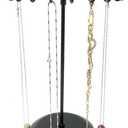 Rotating Necklace Holder Jewelry Organizer Display Stand 15.7-Inch with 23 Hooks (long-black)