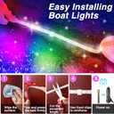 RV Awning Lights, 12V 50FT RGB RV Camping Awning Lights, IP68 WaterproofRV Exterior Strip Lights for Motorhome Travel Trailer Canopy Party, Stands Food Trucks