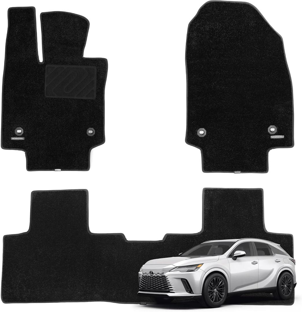 WENNEBIRD Superior Carpet Floor Mats for 2023-2026 Lexus RX, 0.5-Inch Ultra-Thick, Noise-Reducing, All-Weather Waterproof Anti-Slip 3-Pc Set
